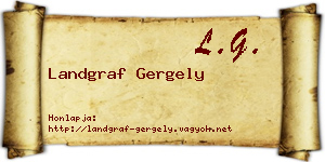 Landgraf Gergely névjegykártya